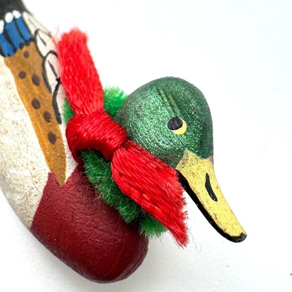 Vintage 1992 Beaks N Bills Hand-Carved & Painted Mallard Duck Pin Brooch - Picture 2 of 9